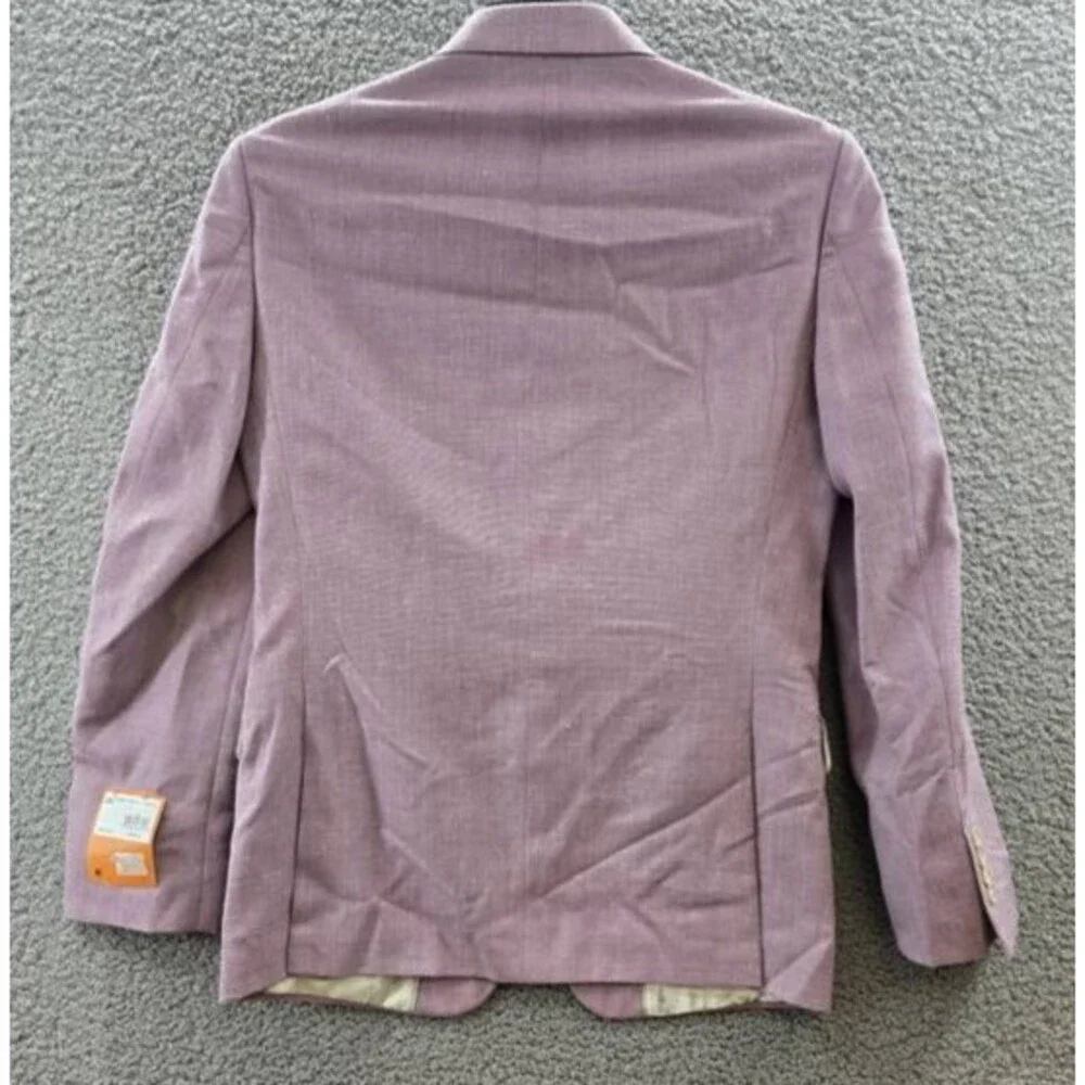 Tallia Wool-Linen Blend Slim Fit Sport Coat Men's 38R Lilac Button Closure L/S